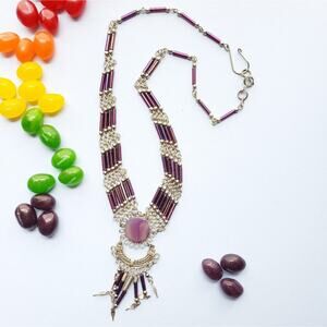 Purple Iridescent Boho Necklace